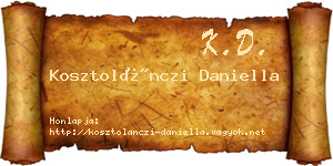 Kosztolánczi Daniella névjegykártya
